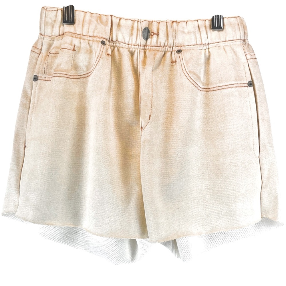 NWOT Blank NYC Faux Denim Print French Terry Shorts Usable Pockets Pull-on XS